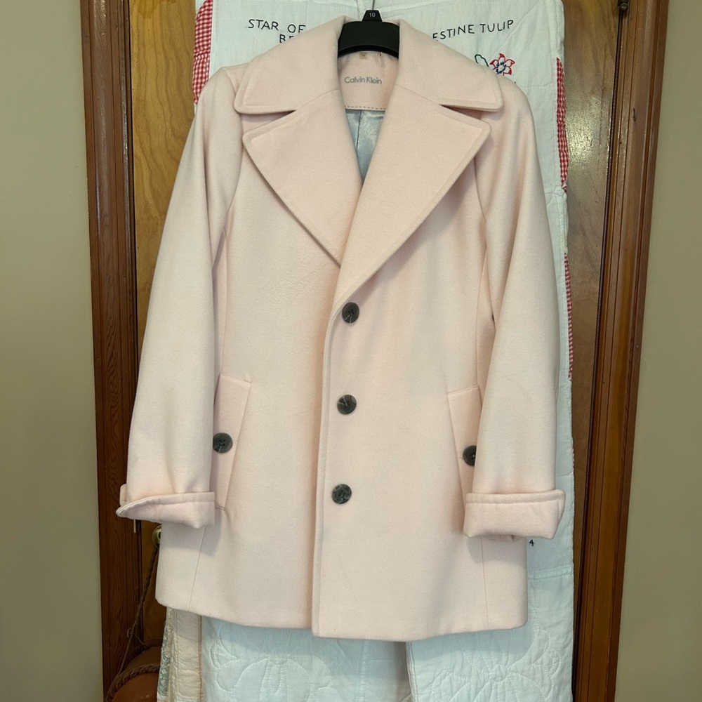 Calvin kline ladies size 10 pink coat non smoking excellent condition